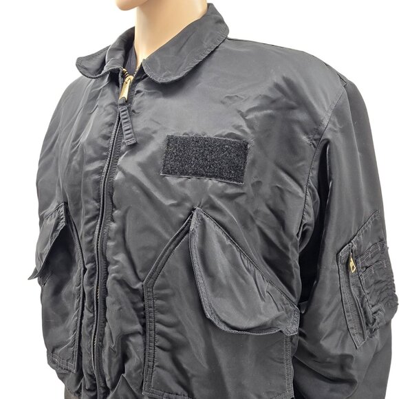 Alpha Industries Black Bomber Jacket CWU-45/P Made In USA X-Large - Picture 1 of 9